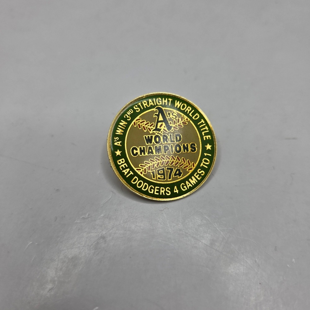 Oakland Athletics 1974 World Series Champions Pin Unocal 76 1990 Collection Gold